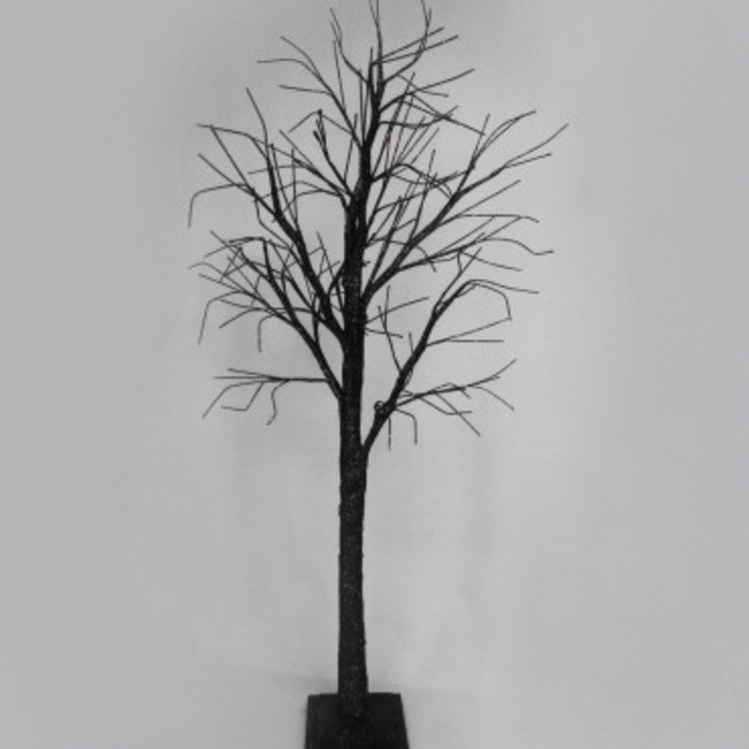 Black Glitter Spikey Tree Sml 1.25 mtr image 0